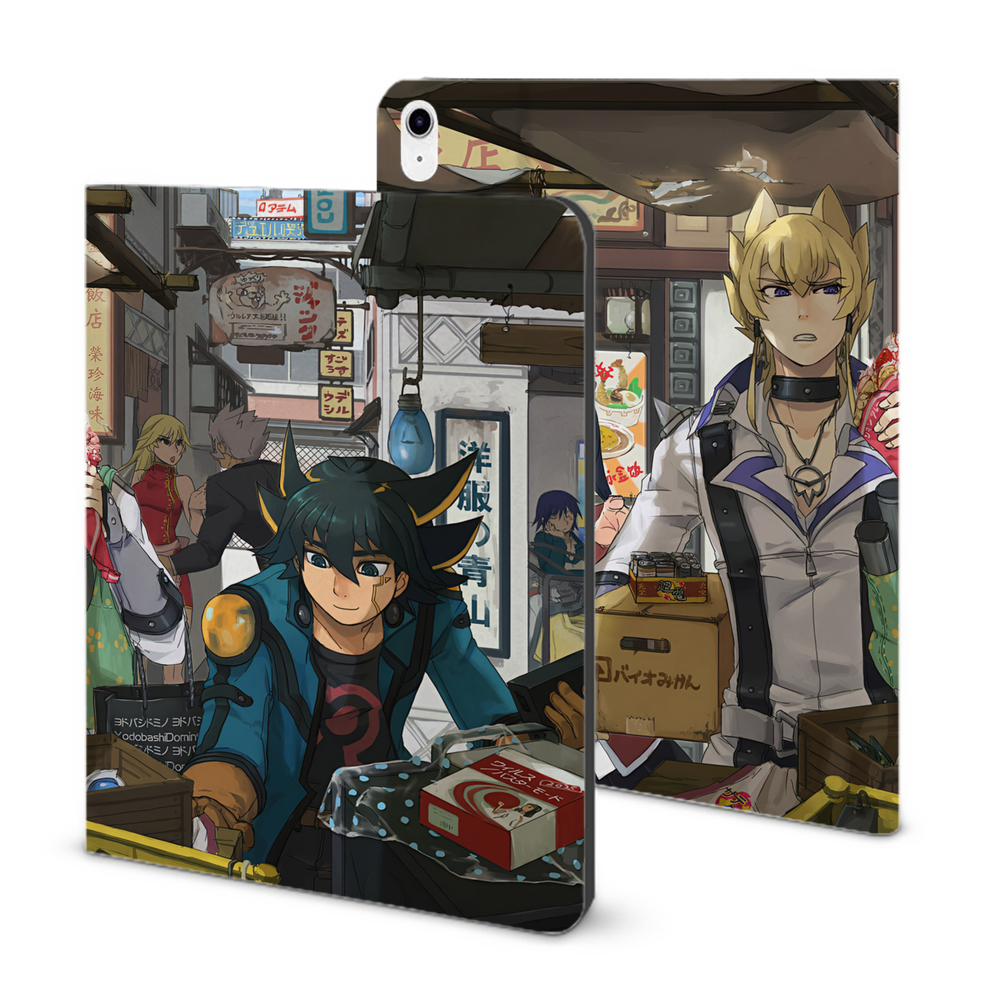 （画像用） 遊☆戯☆王 Yu-Gi-Oh! IPad ケース ブック型 PUレザー TPU 耐衝撃 軽量 薄型 ペン収納なし 全面保護 IPad 各モデル対応